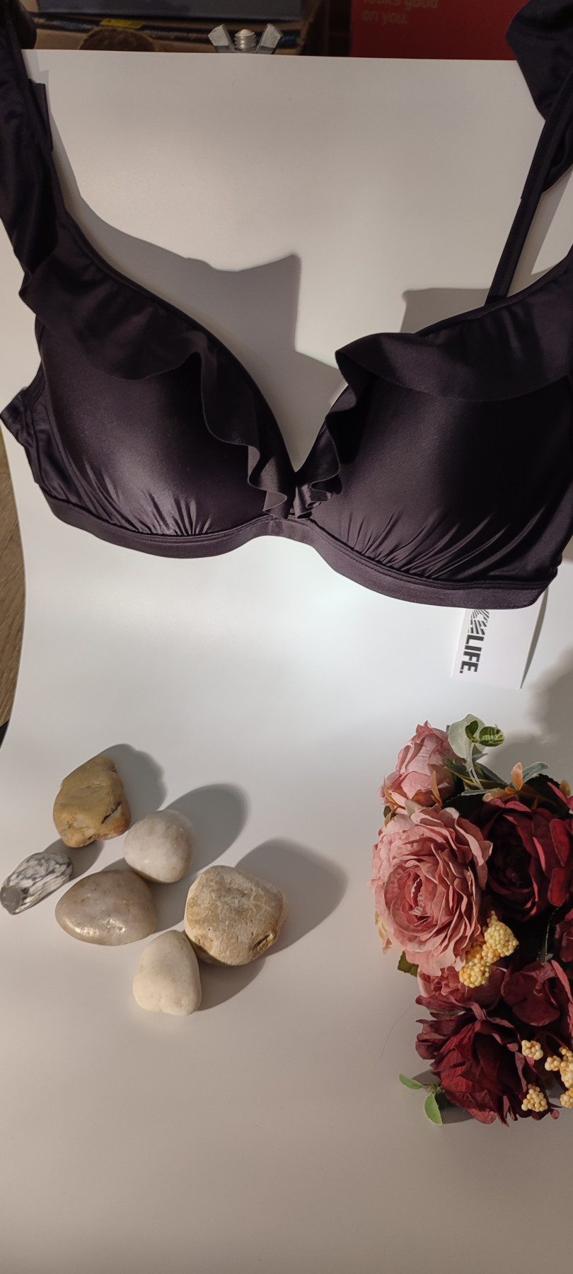 Soutien-gorge à volants - Gris Foncé